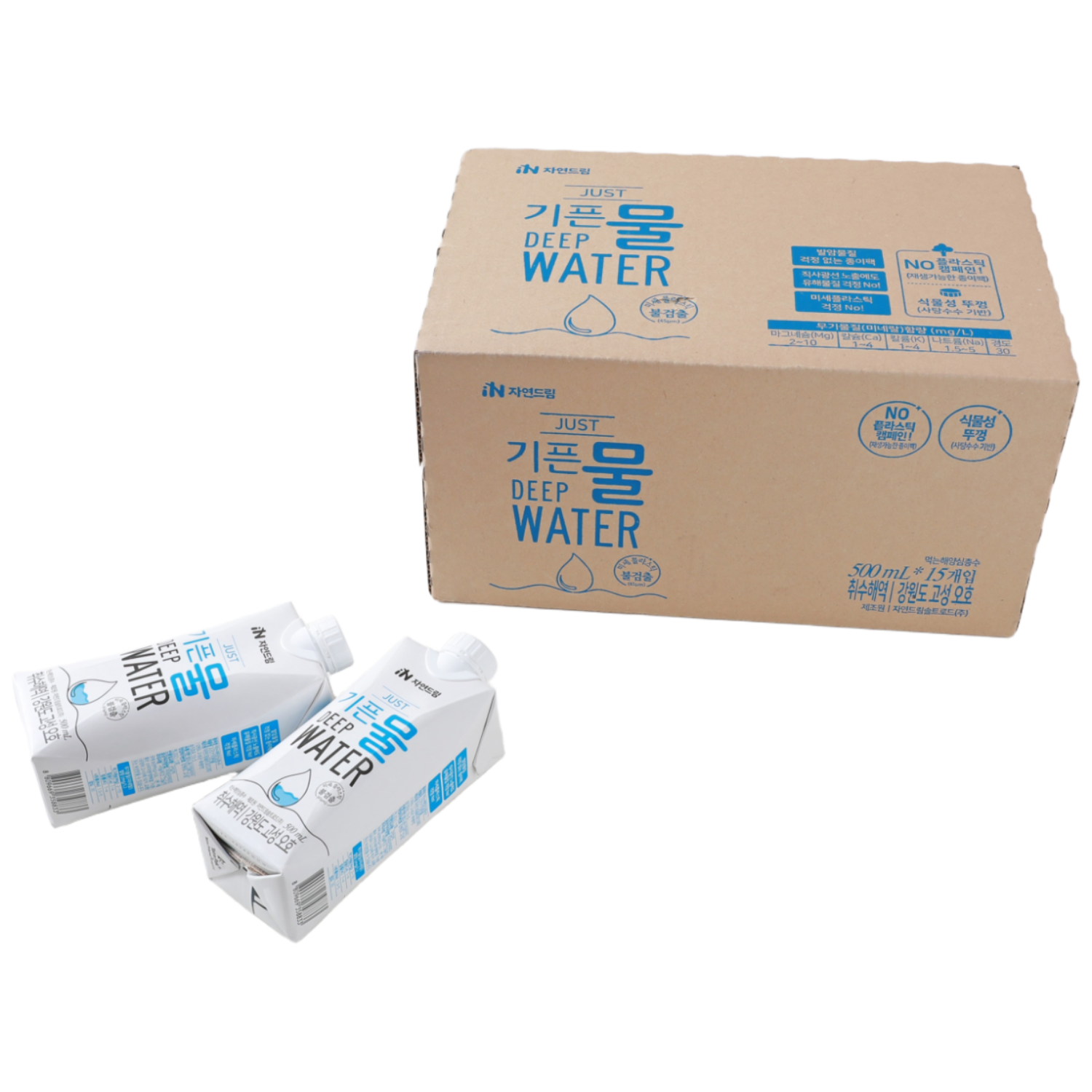 <b>자연드림</b> 종이팩 해양심층수 JUST 기픈물  500ml  15개