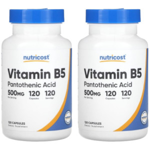 Nutricost 비타민 B5 판토텐산 500mg 120정 2통