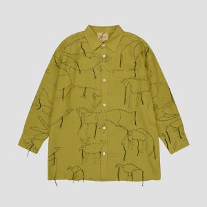 글라스 사이프레스 옐로우 오버사이즈 헬 플란넬 셔츠 601241705.2