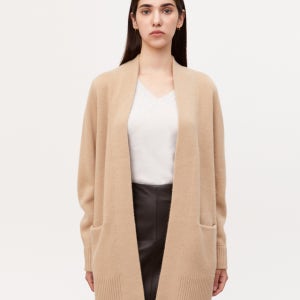 [빈스 여성] [캐시미어100]카멜 단색 캐시미어 가디건 VCSW3F902CM