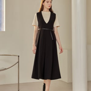 [에이리프] Clo bustier belt long dress_Black