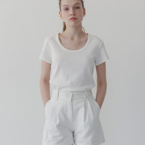 [튜드먼트] PINTUCK SHORTS WHITE TM24SPA12WH