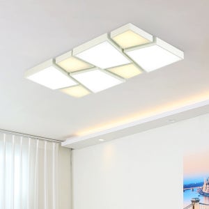 LED 베로니 화이트 거실등 250W / 주광색 40평 직사각 아파트 빌라 주택 거실조명