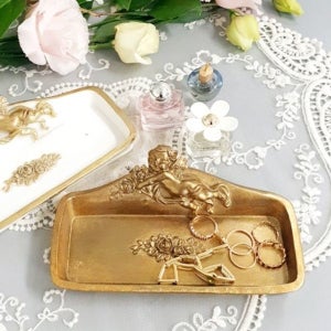 교보문고 컨츄리아이템 엔틱 골드 천사 미니 트레이