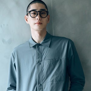 [애드호크] (ADHOC) 남성 원 포켓 기본 긴팔 셔켓 BLUE HA3LS02-43