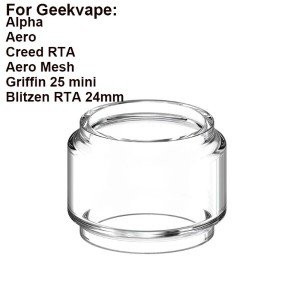 스톰글라스 GeekVape 그리핀 25 미니 크리드 RTA 알파 용 버블 유리 튜브 4ml Blitzen 24mm 에어로 메쉬 5