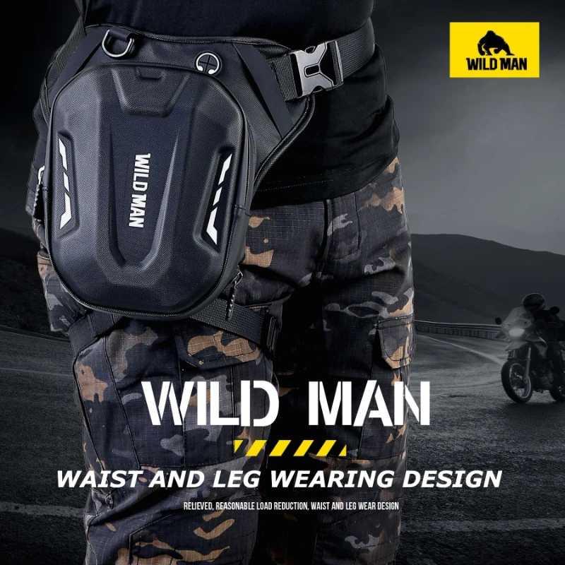 WILD MAN 남성용 자전거 다리 가방 쉘 방수 라이딩 허리 가방 자전거 여행 장비
