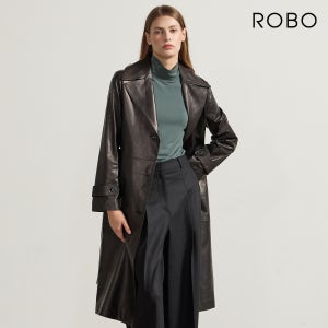 로보 [최초가 799,000]  이태리 돌체원피 램스킨 싱글 트렌치코트