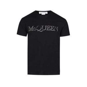알렉산더맥퀸 투톤 로고 엠브로 반팔 티셔츠 블랙 649876 QRZ56 0901 알렉산더 맥퀸 BLACK 78987743