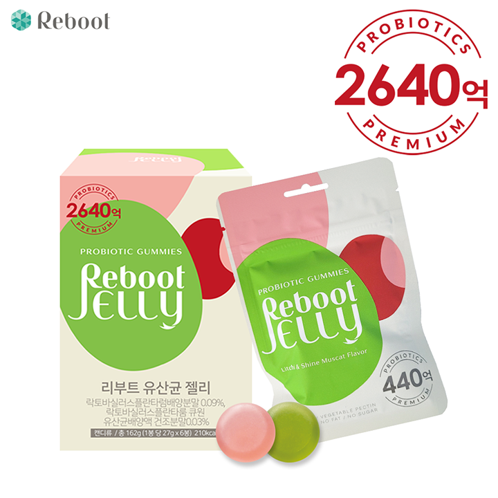 어린이 유산균 포스트바이오틱스 2640억 <b>리부트</b> 유산균젤리  27g  6개