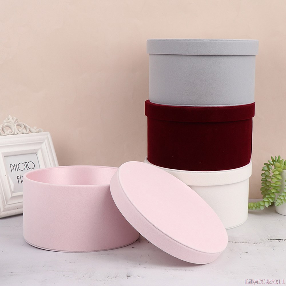 선물 상자 벨벳 라운드 꽃 꽃과 준비 발렌타인 데이 생