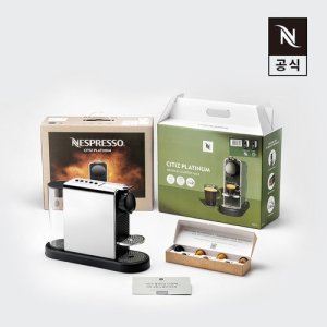 [네스프레소]오리지널 스타터 팩 시티즈 플래티넘 C140 에스프레소 캡슐커피머신 스틸