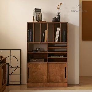 북다방 라왕 원목 3단 미닫이 수납책장 800 B43