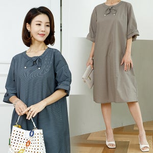 규리리본줄지원피스 OPA3067[66사이즈,77사이즈,88사이즈,99사이즈,밤색,검정,핑크]