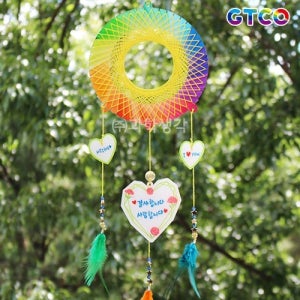 GTCO 무지개 스트링아트드림캐쳐(하트)(1인용 포장)