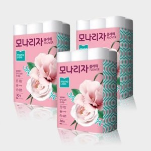 모나리자 모나리자 플라워 2겹 40m 30롤 X 3팩 화장지 휴지 두루마리_JS