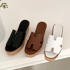 엘베 우드 웨지 슬리퍼