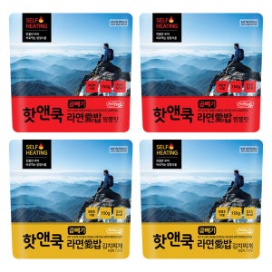 이지밥 핫앤쿡 곱빼기 라면애밥 4개 세트 비화식 발열도시락 전투식량 간편식