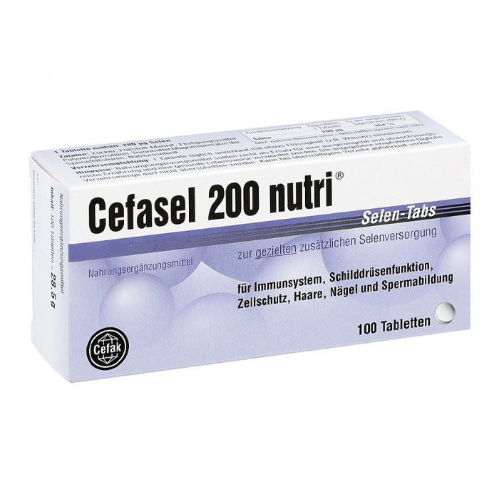 <b>세파셀</b> 셀레늄 캡슐 100정 / Cefak Cefasel 200 nutri Selen-Tabs 100 Tablets  1개