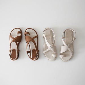 로지 소가죽 스트랩 샌들[여름신발,소가죽샌들]