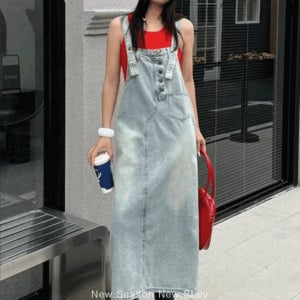 LL-1553데님 오버롤 원피스