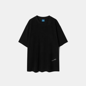 [다이아몬드 레이라] (Diamondlayla) Curved Neck Logo Short Sleeve T-shirt T75 Black