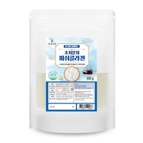 초저분자 <b>피쉬콜라겐</b> 분말/가루 펩타이드 300g 1개 HACCP인증제품 어류 <b>콜라겐</b>
