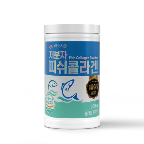저분자 <b>피쉬 콜라겐</b> 펩타이드 500g 1통 <b>백세식품</b>