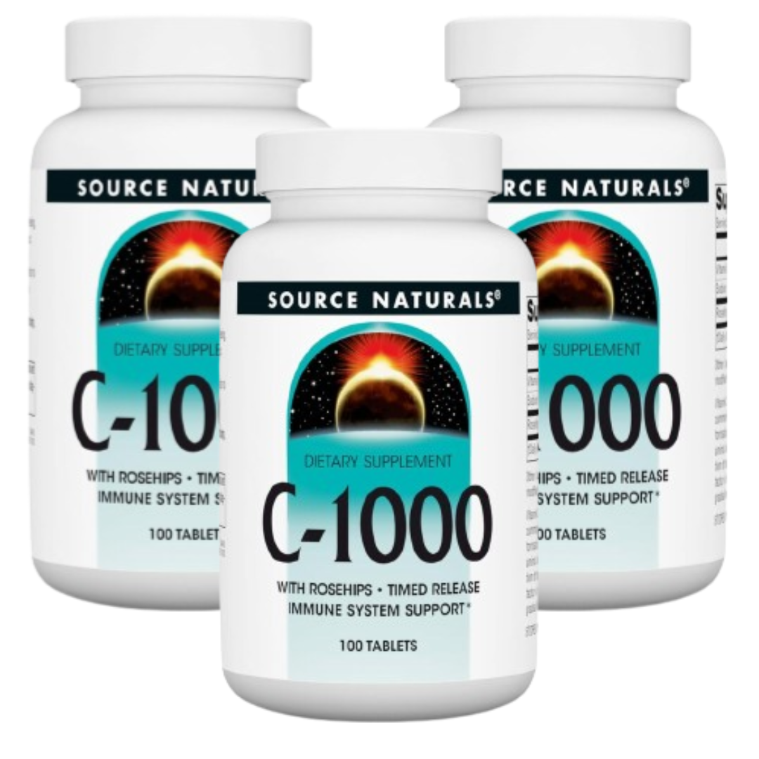 [Source Naturals] <b>비타민</b> C-1000 1000 mg, 100 타블렛 3 SET