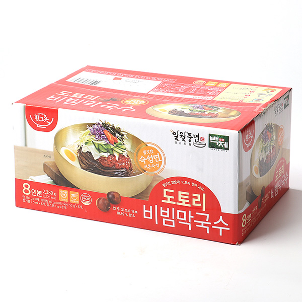 백제 코스트코 일월풍면 도토리 비빔막국수 297 5G X 8 도토리함유 저온숙성면 2 38kg 1개