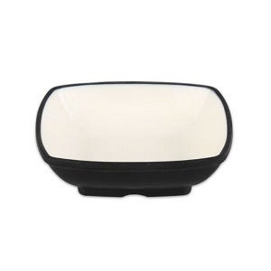 돌산멜라민(DS-7085)체크투톤(블랙앤화이트) 깊은사각찬기(1호,2호)