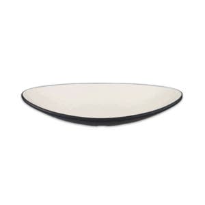 돌산멜라민(DS-7156)체크투톤(블랙앤화이트) 타원접시볼 3호