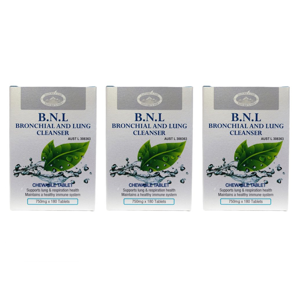 Natures Top B.N.L(Bronchial and Lung Cleanser) 네이쳐스탑 BNL 클렌져(기관지 폐건강) 750mg 180정 3팩  3개