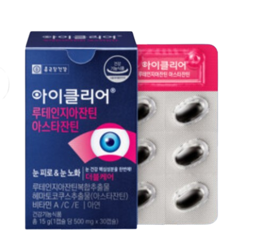 아이클리어 루테인 지아잔틴 <b>아스타잔틴</b> 500mg x 30캡슐