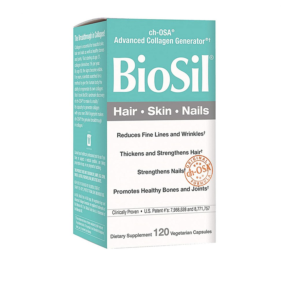 Natural Factors <b>BioSil</b> Hair Skin Nails 네츄럴 팩터스 바이오실 <b>헤어 스킨 네일 120</b>베지<b>캡슐</b>  <b>120</b>정  1개
