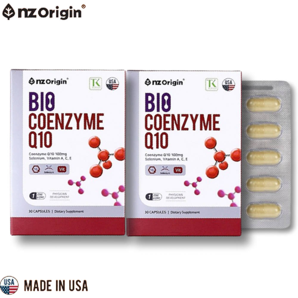 nz오리진 BIO 코엔자임Q10 100mg함유 항산화 &amp; 높은 혈압감소에 도움 식물성캡슐  30정  2개