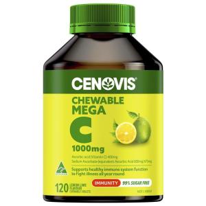 호주 세노비스 Cenovis Chewable Mega Vitamin C 츄어블 메가 <b>비타민C 1000mg 레몬라임</b>맛 120정 1팩