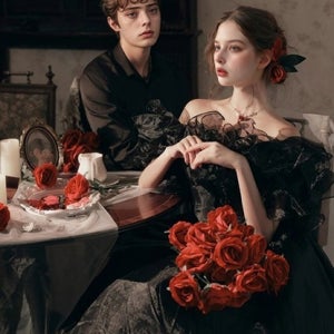 블랙스완 탱고 셀프웨딩 프릴 드레스 교복 학생복