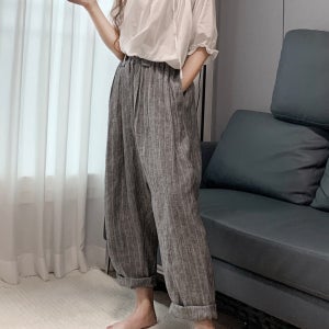 남녀공용 스트라이프 배기바지, 온리휴 ONLY HUE