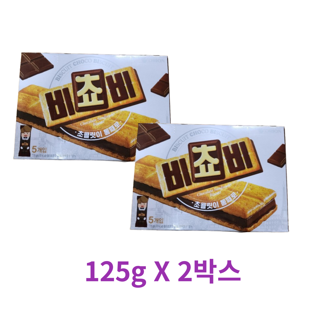 오리온 오리온 비쵸비 125g 크래커 초콜릿 샌드과자