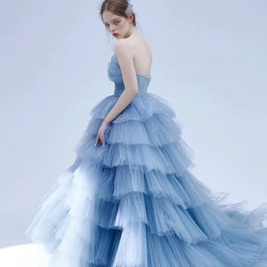 [대여] 베이비블루 벨라인 이브닝 드레스 교복 학생복