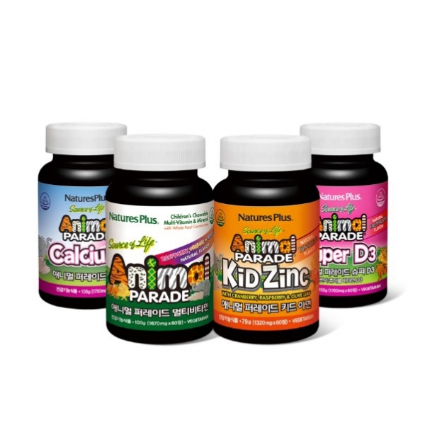 <b>네이처스플러스</b>  애니멀퍼레이드 멀티비타민 칼슘 아연 비타민D3 (선택)  <b>성장기</b> 어린이 영양제 종합비타민 츄어블