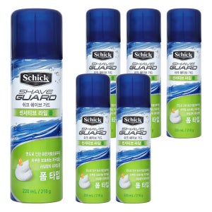 쉬크 쉐이브가드 센서티브 라임 쉐이빙 폼  220ml  6개