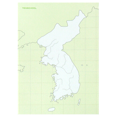 텐스쿨 점착 메모지 : 한국지도 세로형 (중고생, 30매, 스티키메모지)