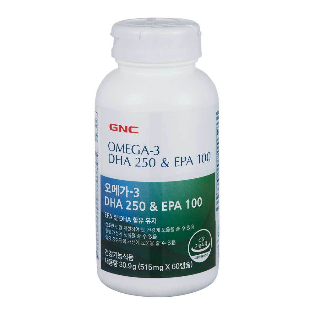 GNC 오메가-3 <b>DHA</b> <b>250</b> &amp; EPA 100  60캡슐  1개
