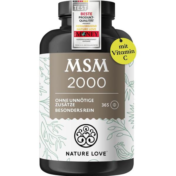 <b>네이처러브 MSM</b> 2000 식이유황 365정 (독일) NATURE LOVE MSM