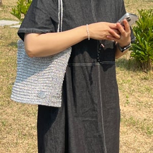 메탈릭얀 숄더백 코바늘 실버백 메탈가방 은색가방🩶, knityoon