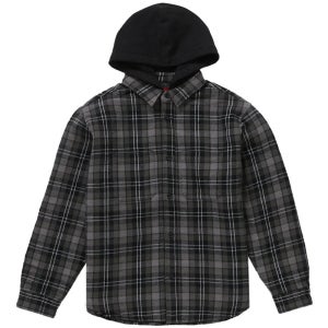 슈프림 타탄 플란넬 후드 셔츠 블랙