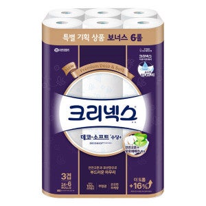 크리넥스 크리넥스 데코앤소프트 25m 3겹 30롤 1팩 휴지 롤휴지