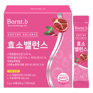 <b>본트비</b> 효소 밸런스 <b>소화</b>효소 5종 모유유산균 석류맛 1박스